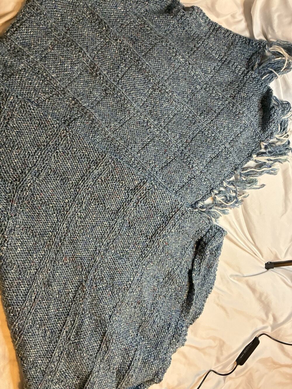 Handmade Blue Heather Throw Blanket 50x42